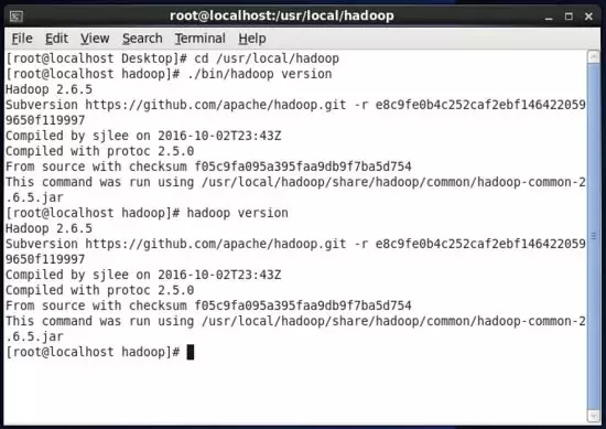 Linux终端运行hadoop version显示版本输出